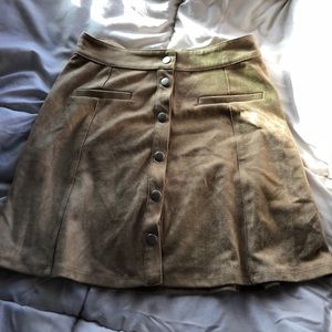 Button up suede skirt